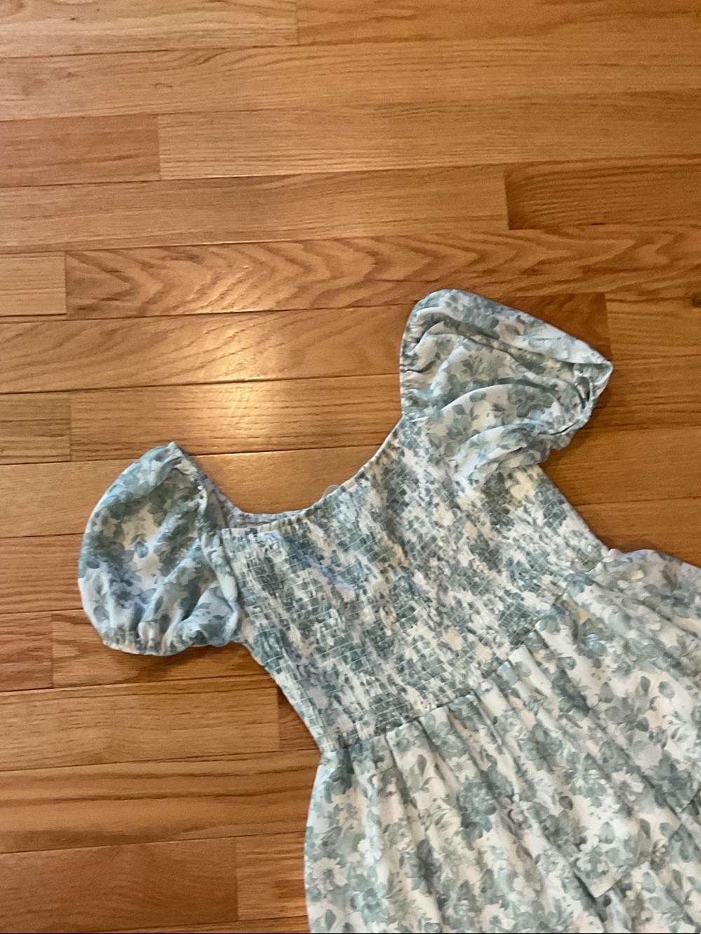 ALTAR’D STATE Smocked Scoop Neck Floral Mini Dress Mint Green NWOT XL ruffles - Picture 13 of 14
